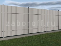Недорогой секционный забор из профнастила на ленточном фундаменте