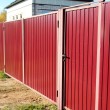 Распашные ворота из профнастила (высота 2 м) без электропривода