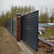 Откатные ворота из профнастила горизонтальная обшивка автоматические на в/с