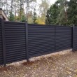 Откатные ворота из профнастила горизонтальная обшивка автоматические на в/с