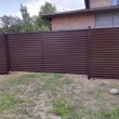Откатные ворота из профнастила горизонтальная обшивка механические на в/с